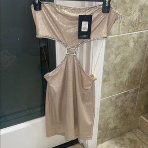 Fashion Nova Glittering Gold Dress